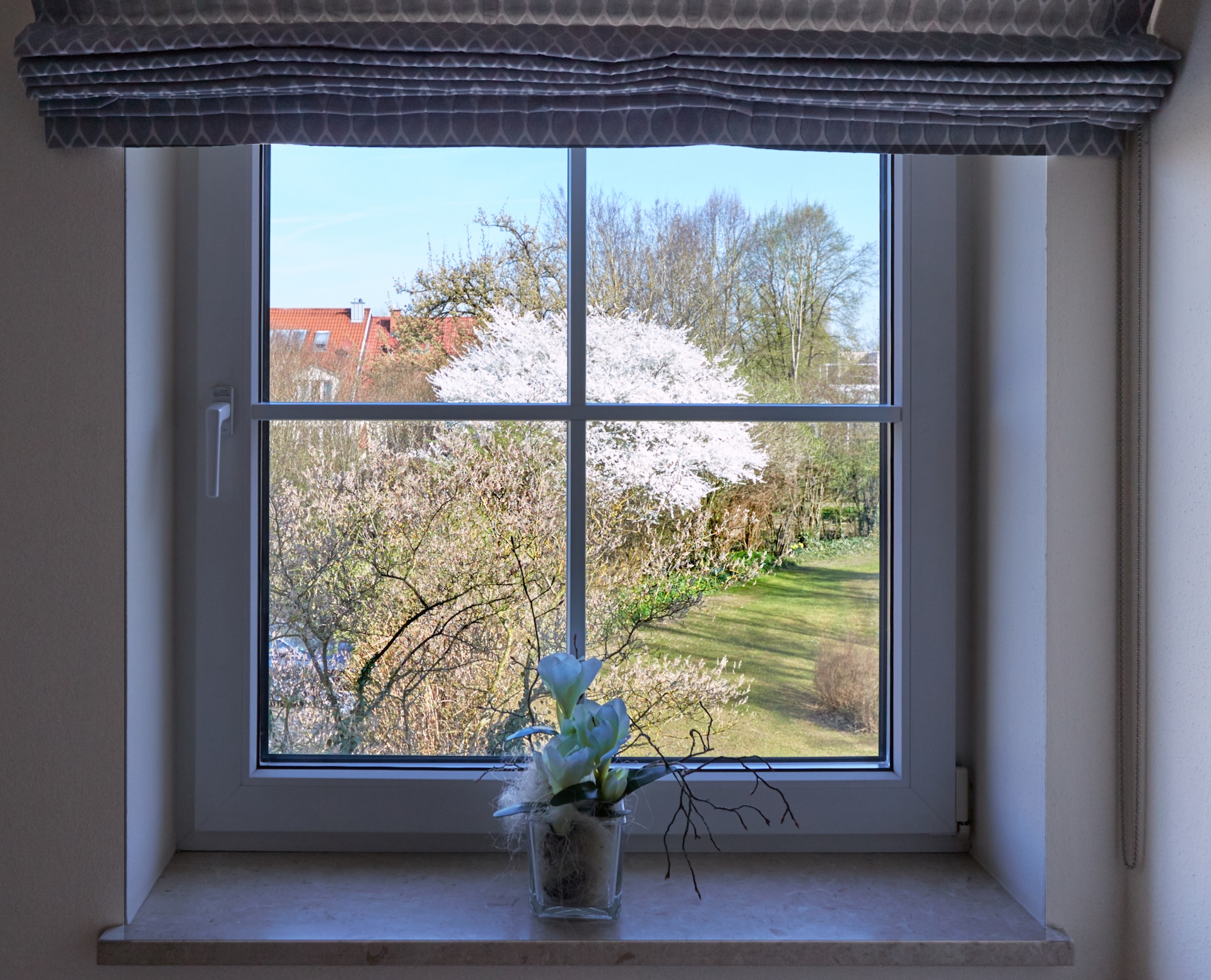 Ausblick zum Hotelgarten